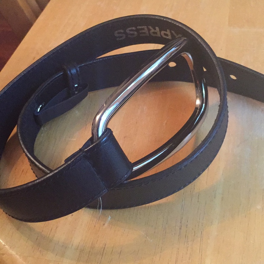 Express brand black color silver tone hardware belt size S